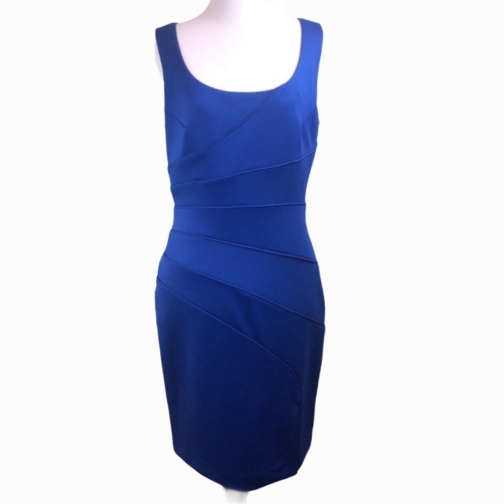 Sharagano Cobalt Blue Midi BodyCon Dress 6